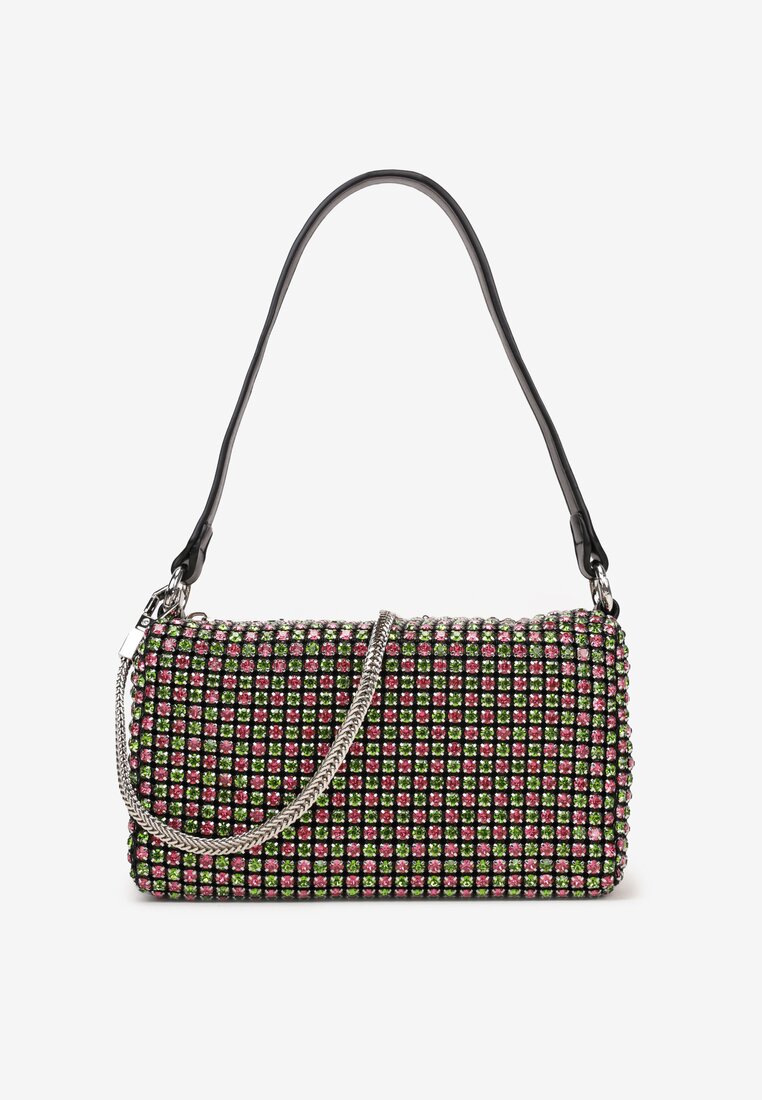 Geantă Verde-Roz Strălucitoare cu Zirconii Valoves