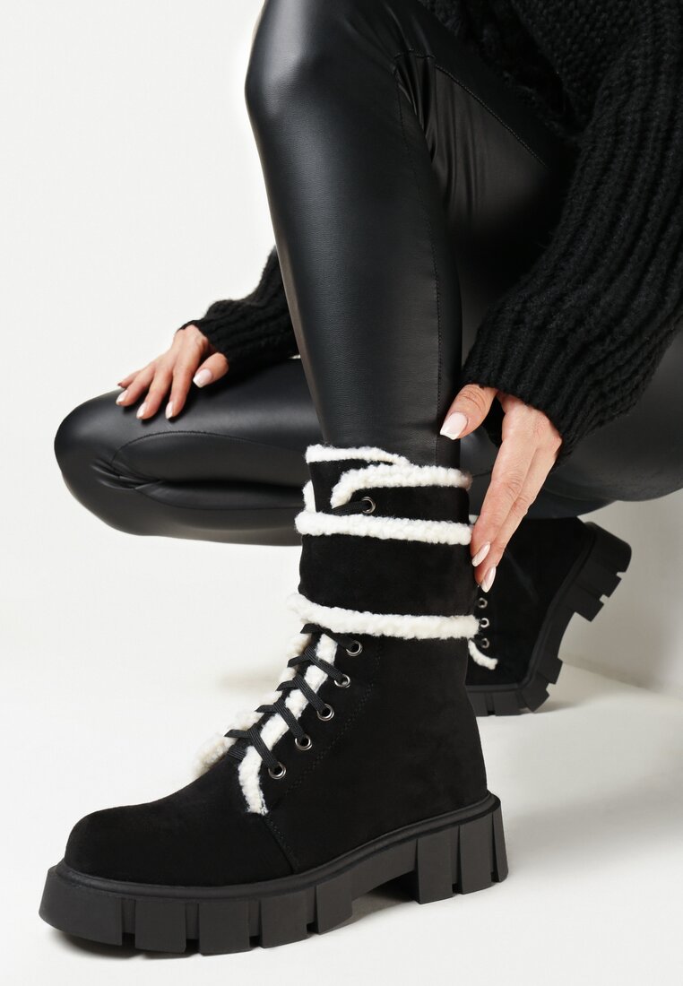 Botine Negre cu bej