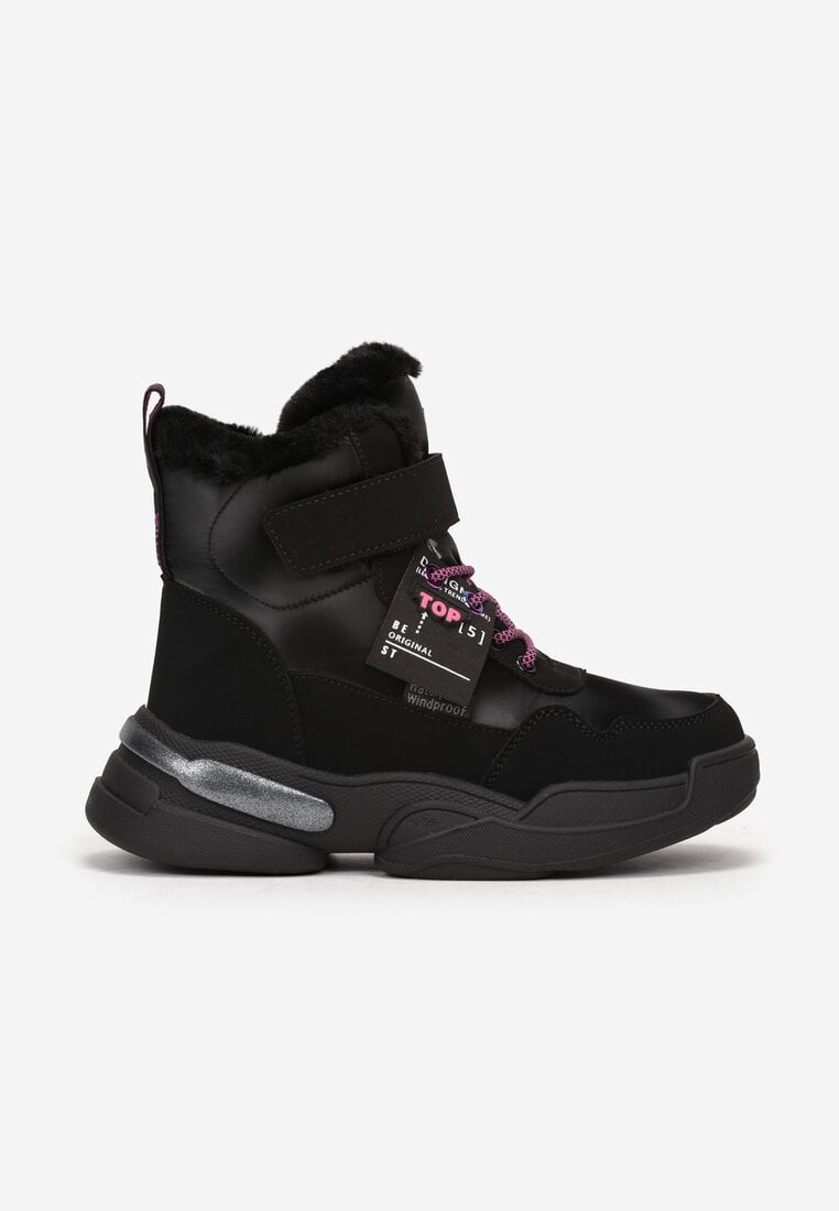 Cizme de zăpadă Negre cu Talpă Groasă Mevna