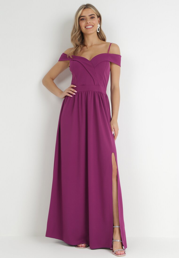 Rochie Mov Cloș cu bretele Maxi Chilli