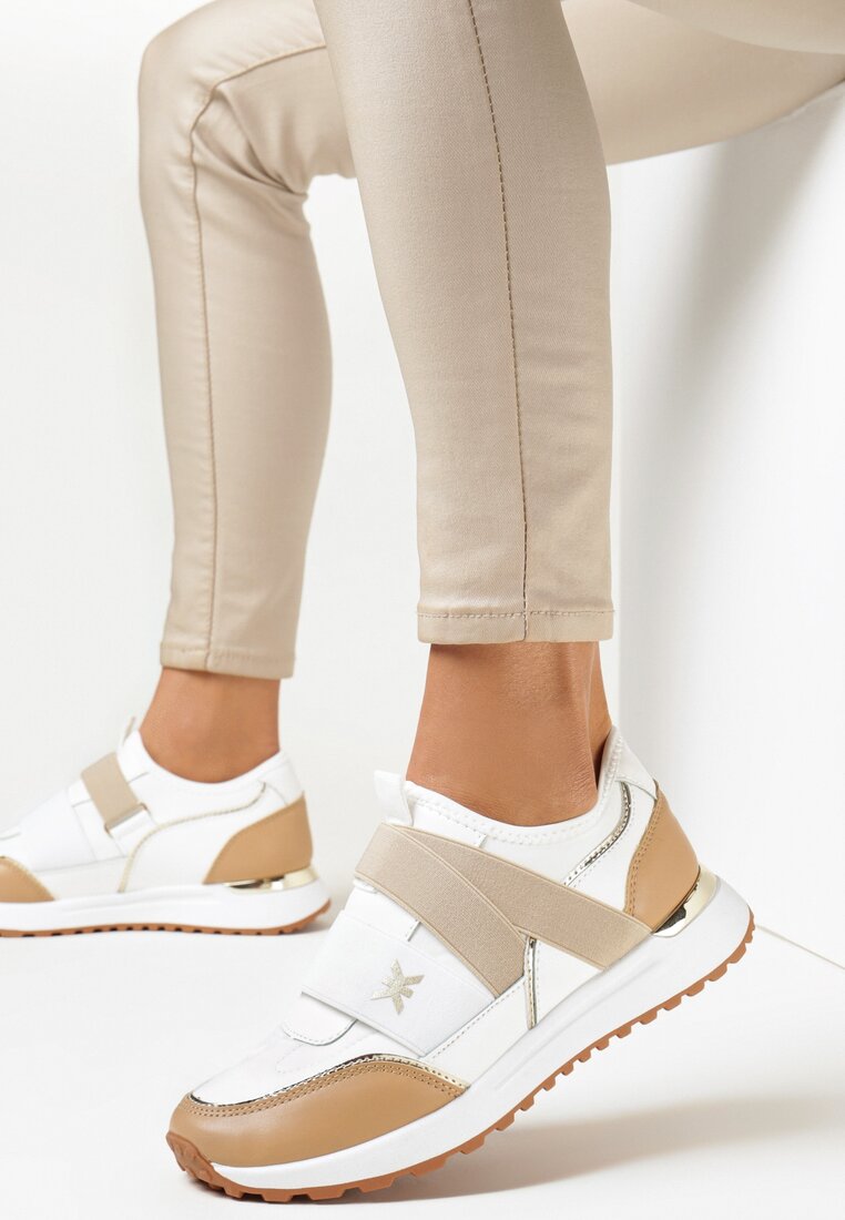 Sneakers Alb cu bej