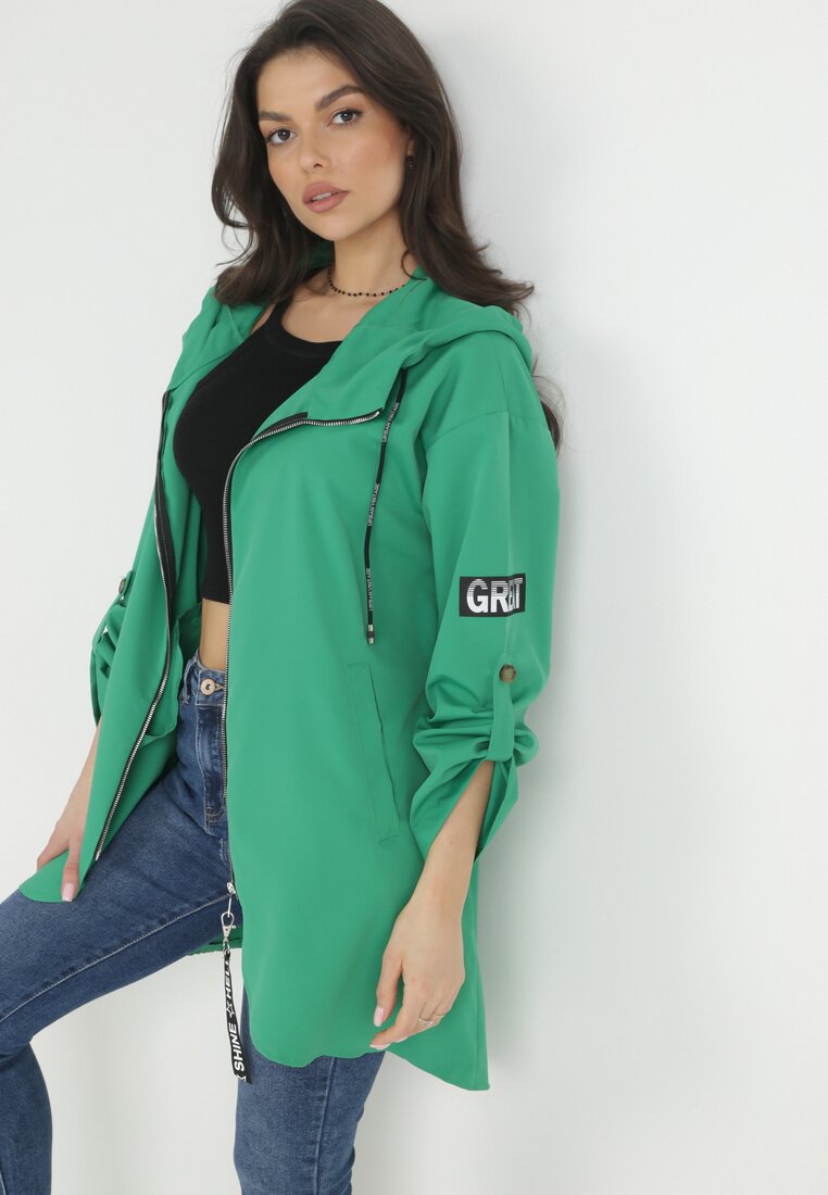 Geacă Verde Supradimensionată Antivânt cu Glugă Lafise