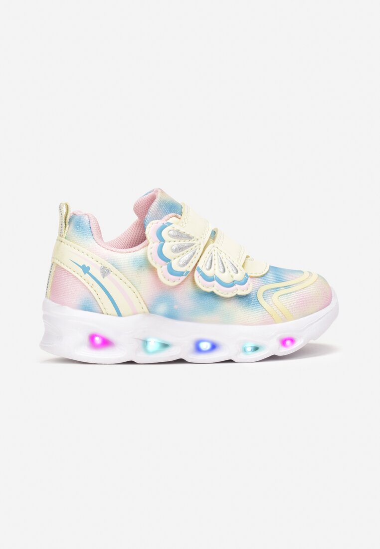 Pantofi Sport Galbeni pe Talpă Luminoasă cu Arici Decorativi și Brant din Piele Aubrianna