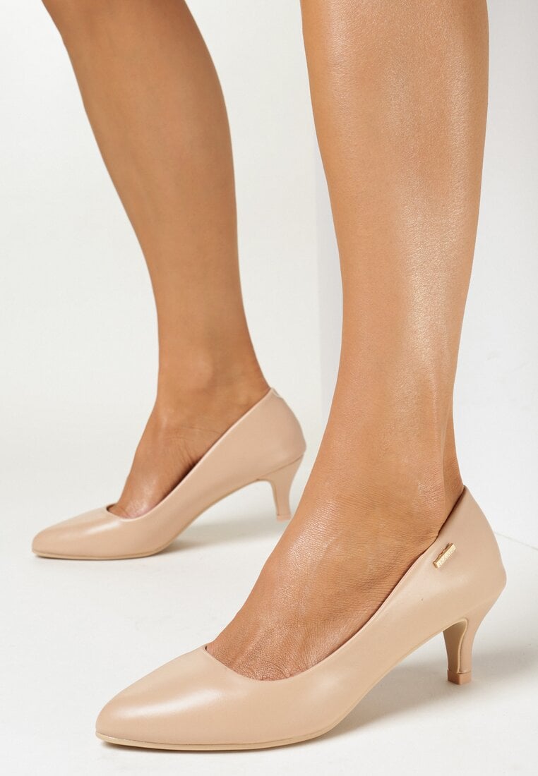 Pantofi cu toc Bej