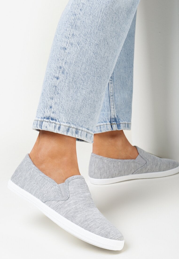 Tenisi Gri Din material textil Cu talpă plată Ediany