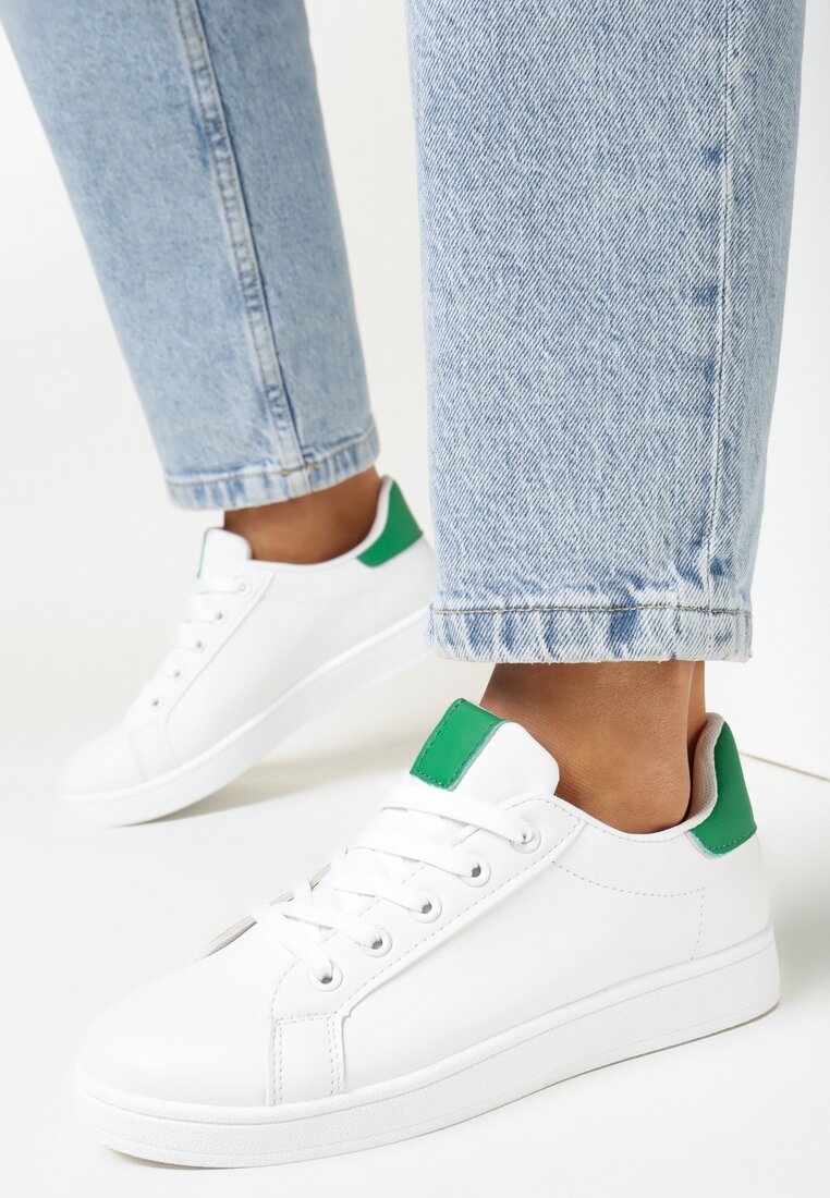 Sneakers Alb cu verde