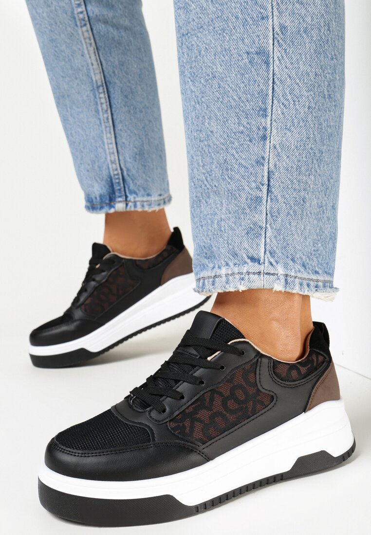 Adidași Negri cu Inserție Rhiain