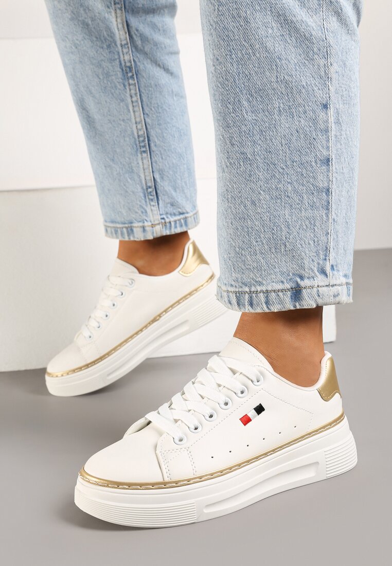 Sneakers Alb cu bej