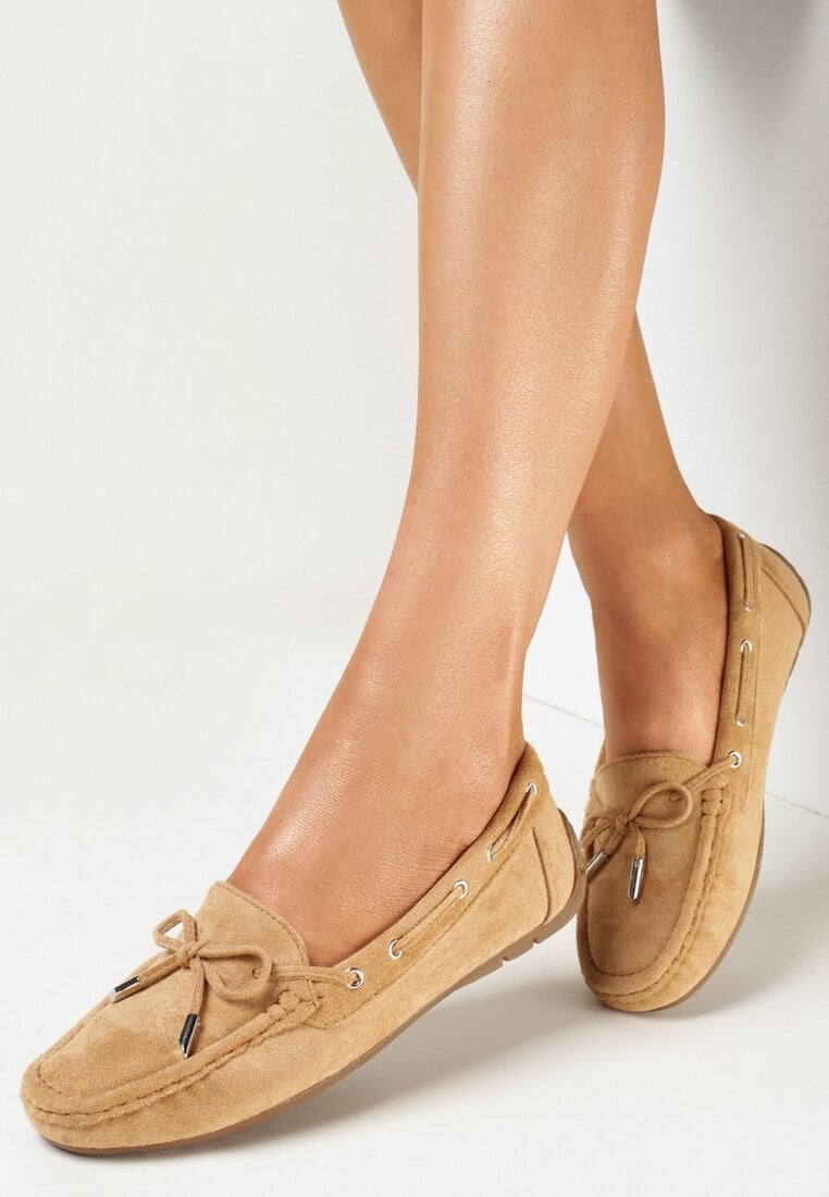 Mocasini Maro pe talpă plată cu fundă Ariteia