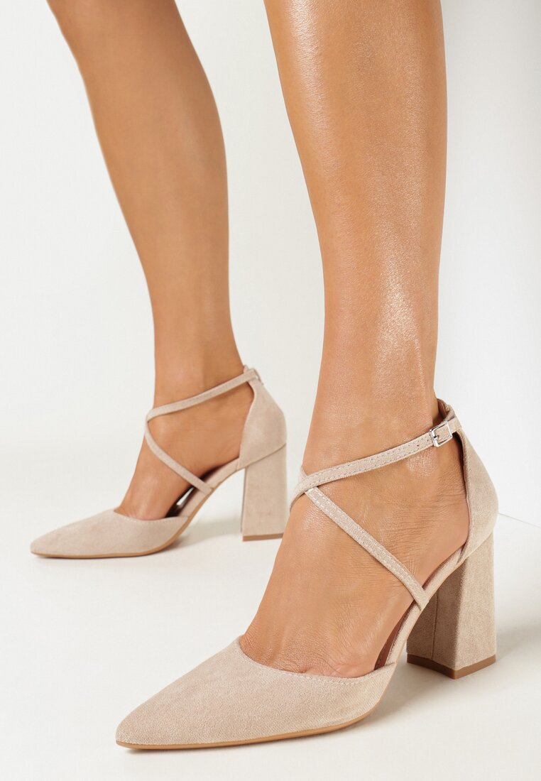 Pantofi cu toc Bej