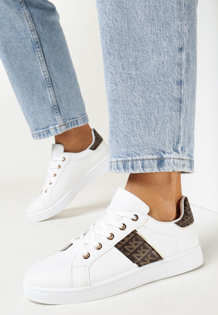 Sneakers Alb cu maro