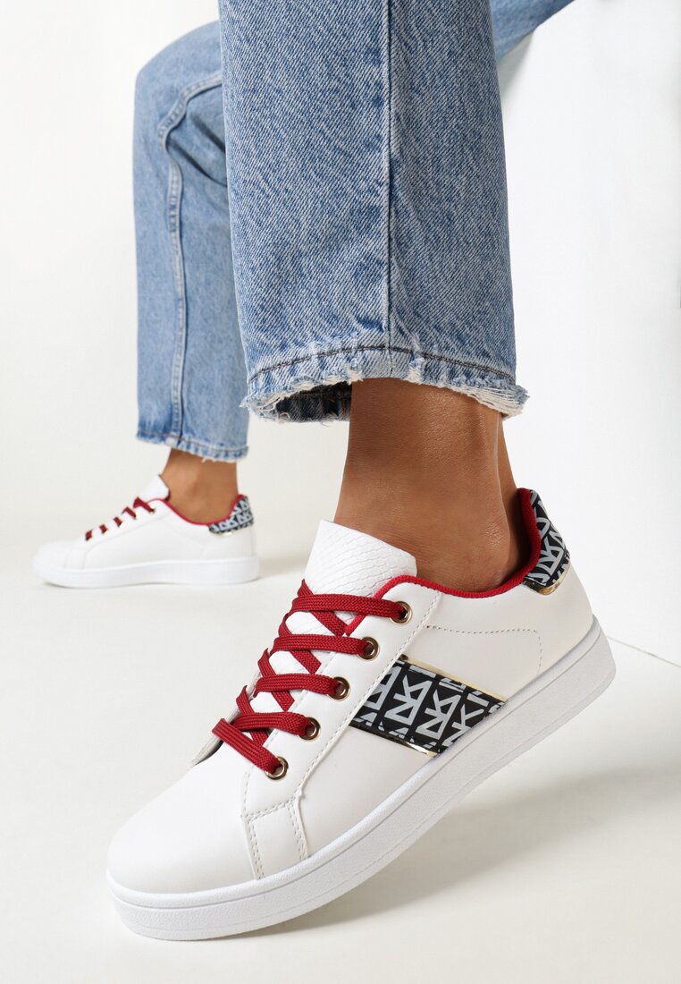 Sneakers Alb cu roșu