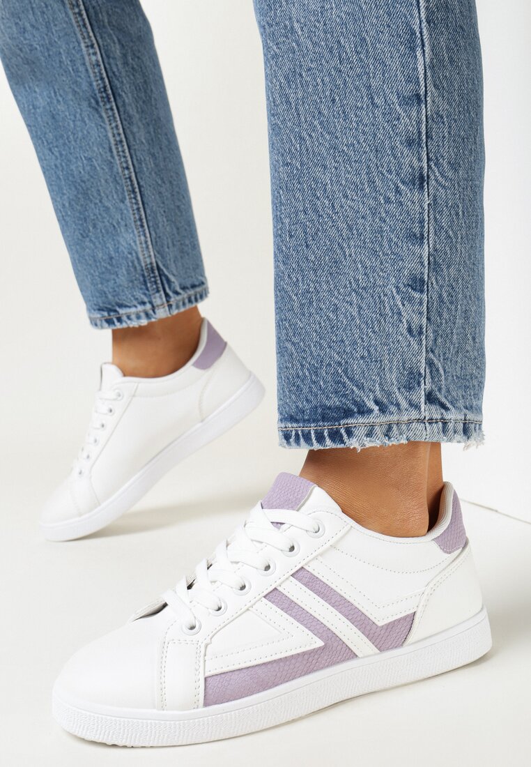 Sneakers Alb cu mov