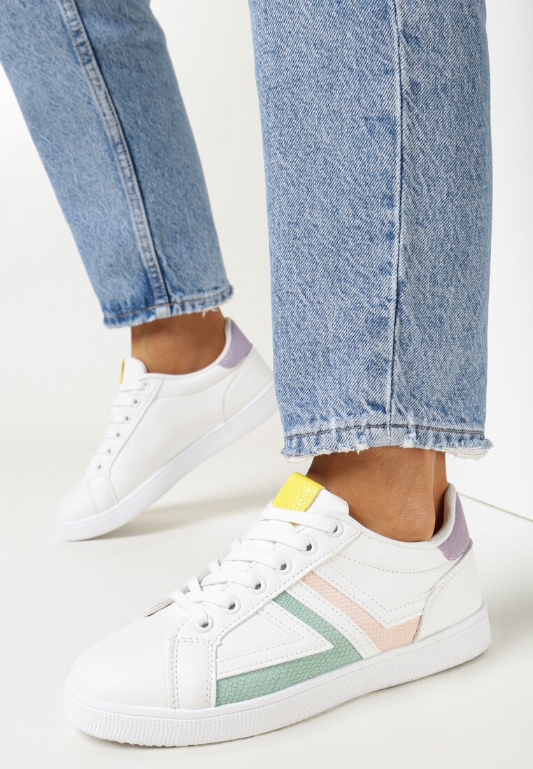 Sneakers Alb cu verde mentă