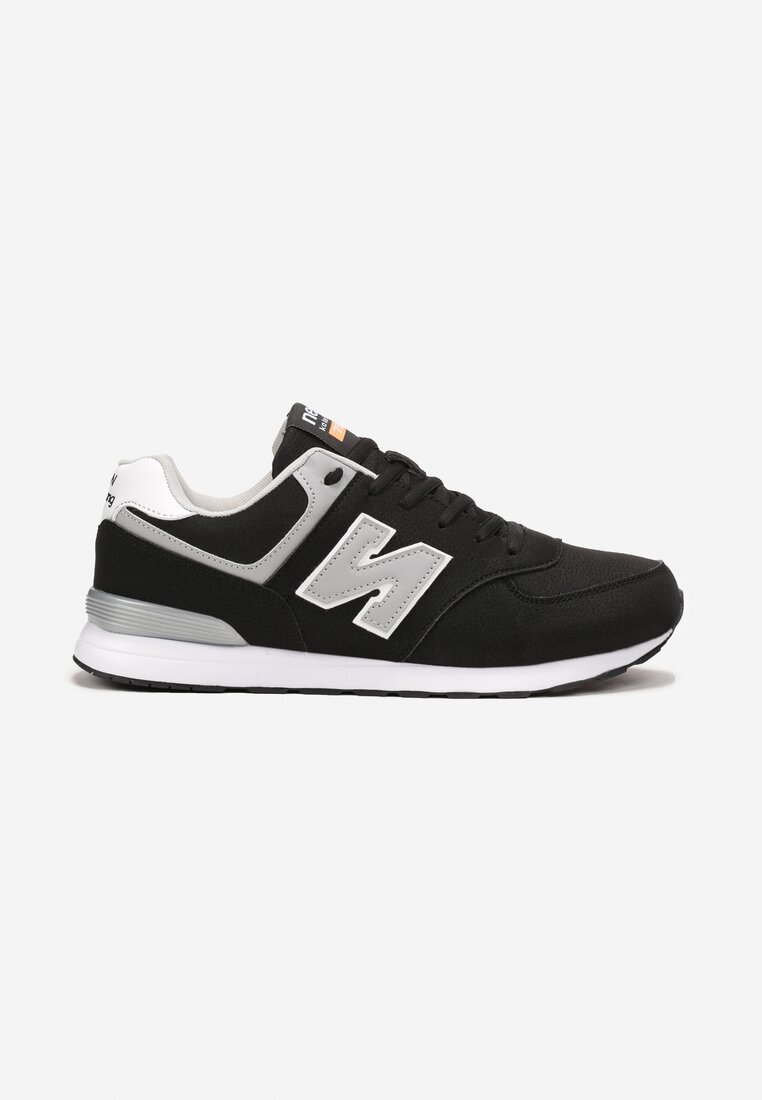 Pantofi sport Negru-Gri până la gleznă cu Inserție Decorativă și Aplicații la Modă Reygan