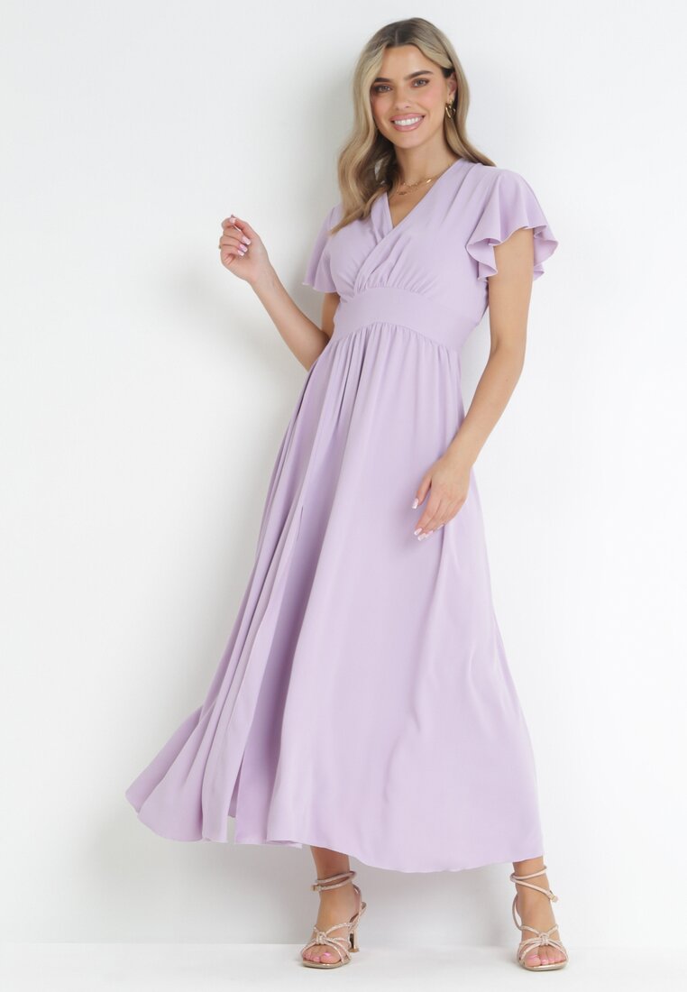 Rochie Mov deschis Cloș cu decolteu petrecut Hanriette