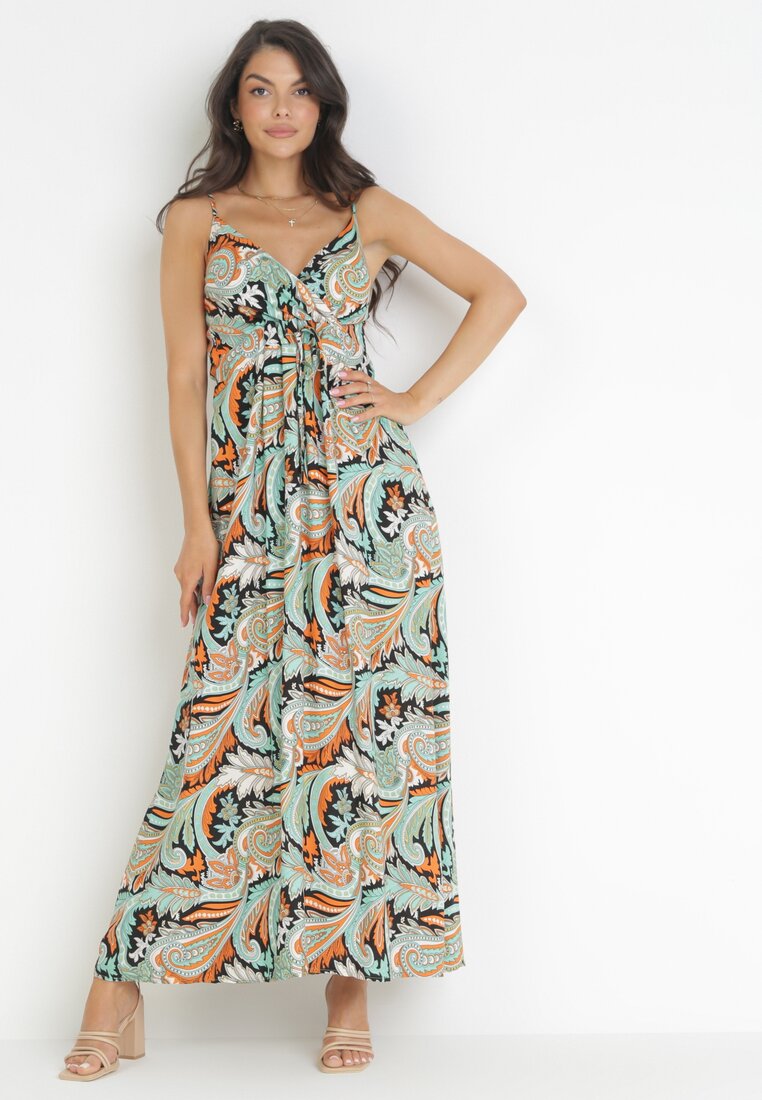 Rochie Verde cu negru