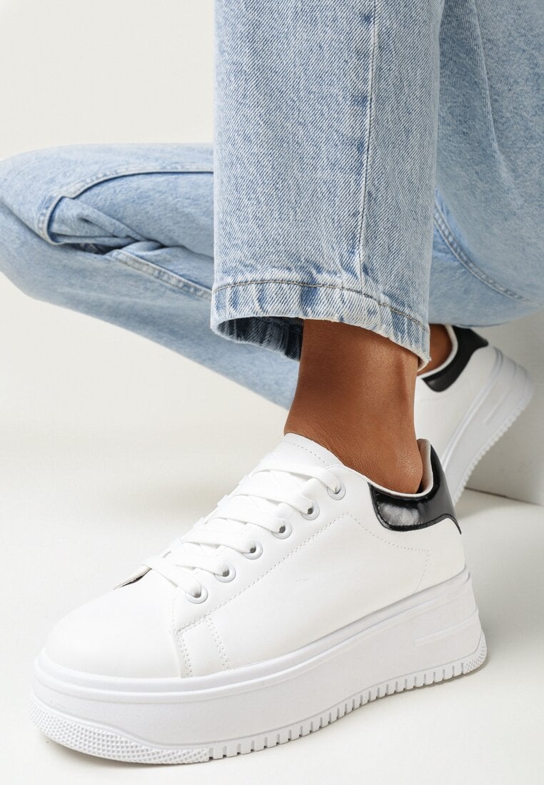 Sneakers Alb cu negru