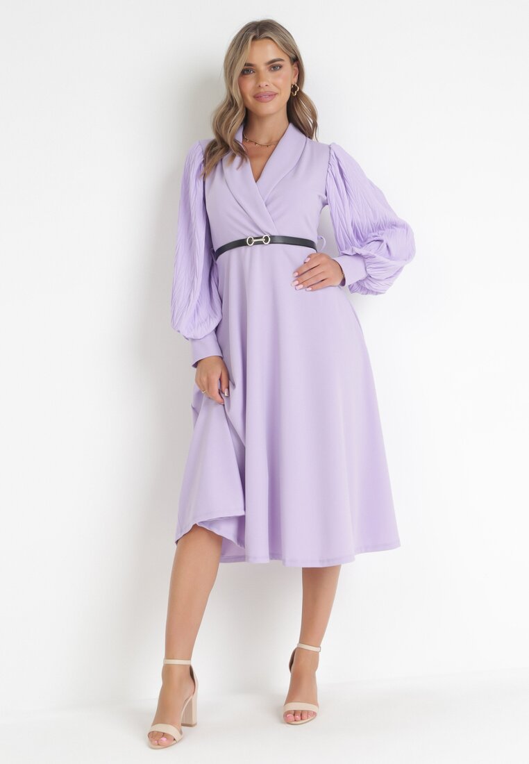 Rochie Violet Cloș cu curea Aidyn