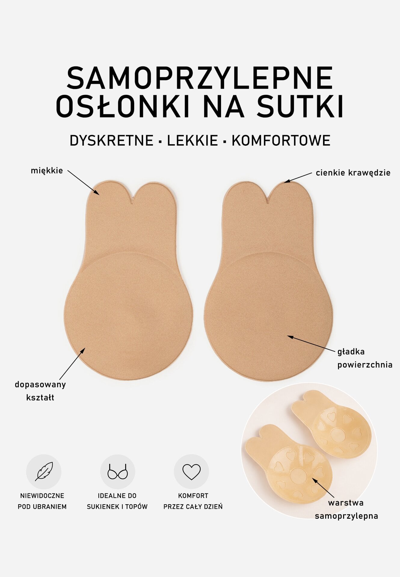 Sutien Bej Autoadeziv 2 Tampoane Myrthe
