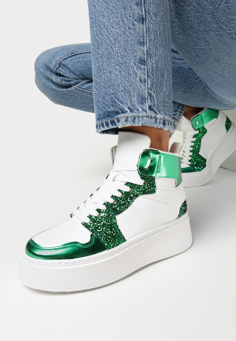 Sneakers Alb cu verde