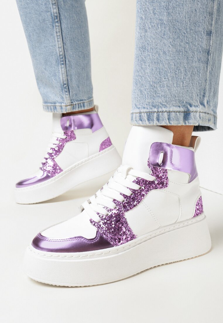 Sneakers Alb cu fucsia