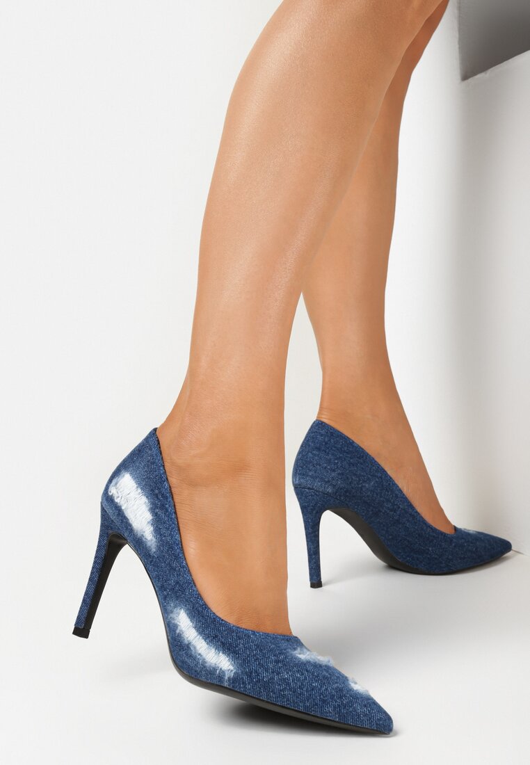 Pantofi stiletto Bleumarin