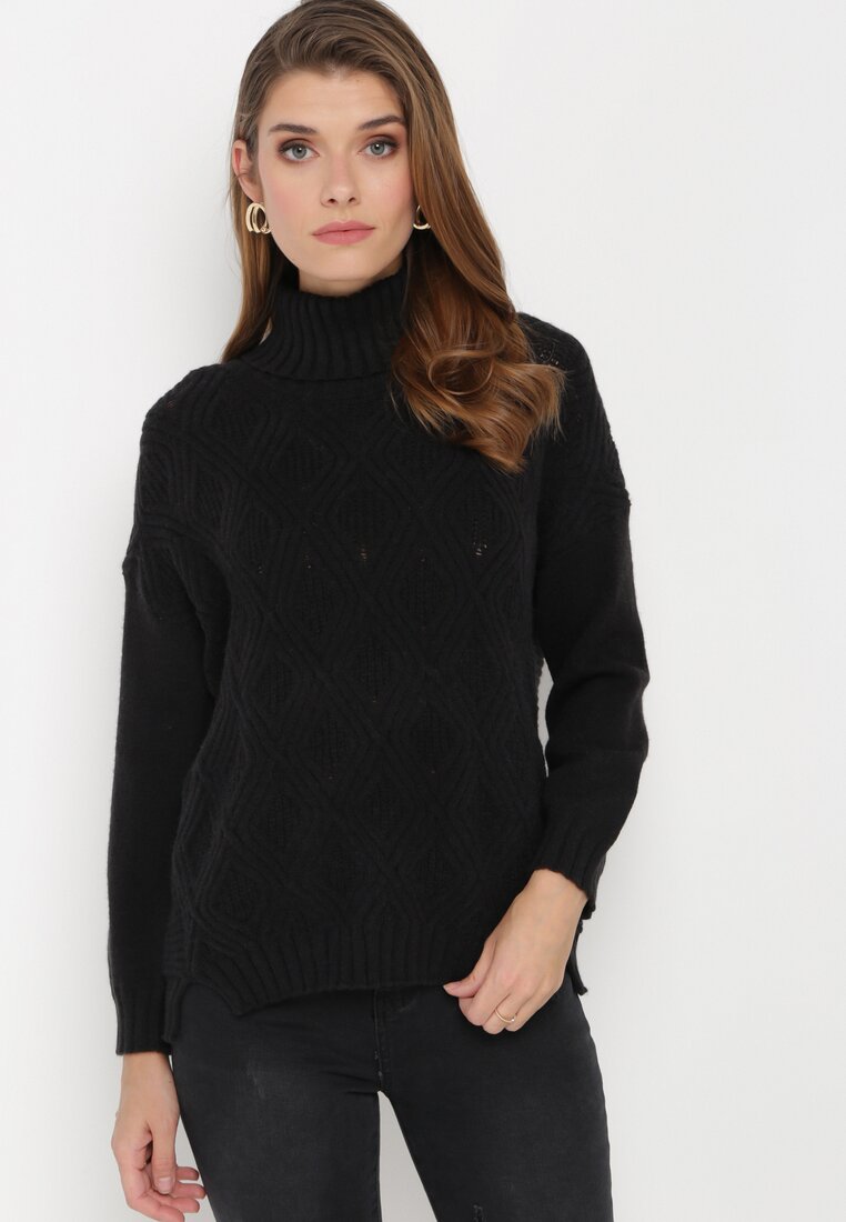 Pulover pe gât Negru