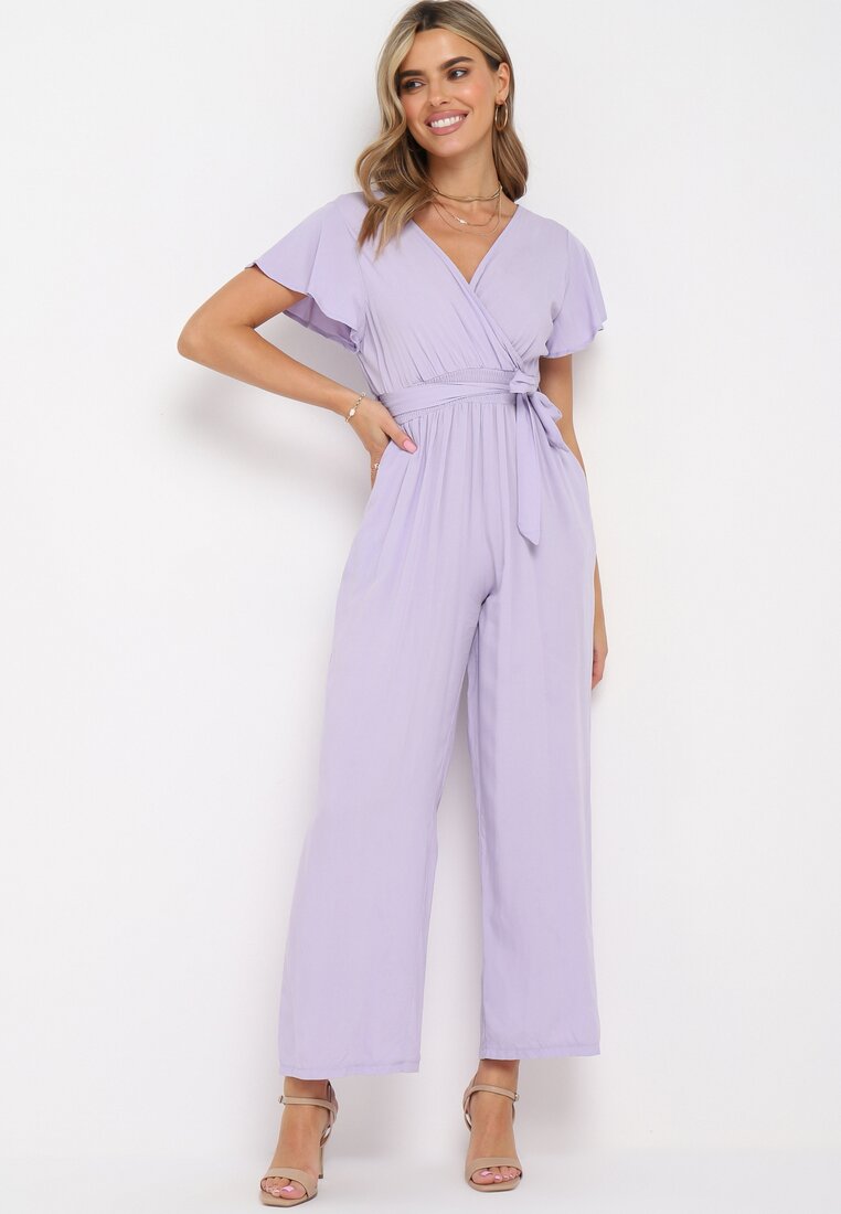 Salopetă Violet din Viscoză Cephinous