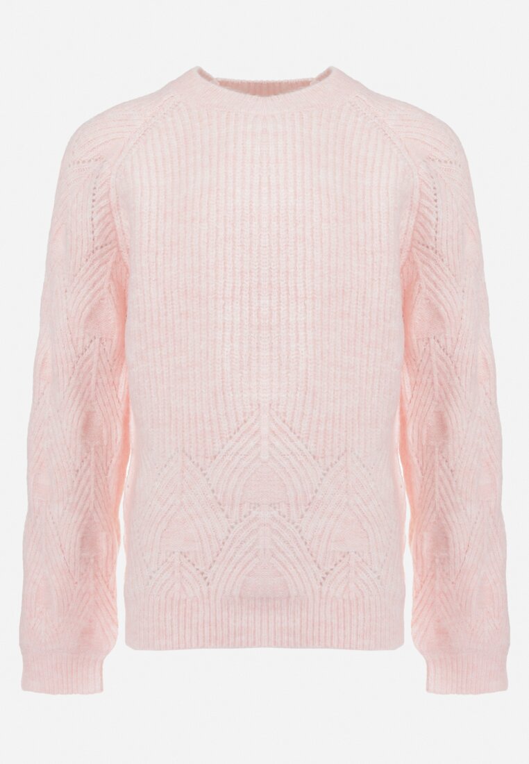Pulover Roz din Tricot Moale Paumu