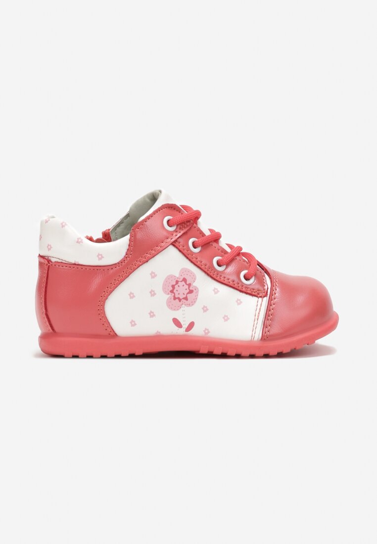 Pantofi sport roz cu șireturi, cu fermoar, cu aplicație colorată Simalle