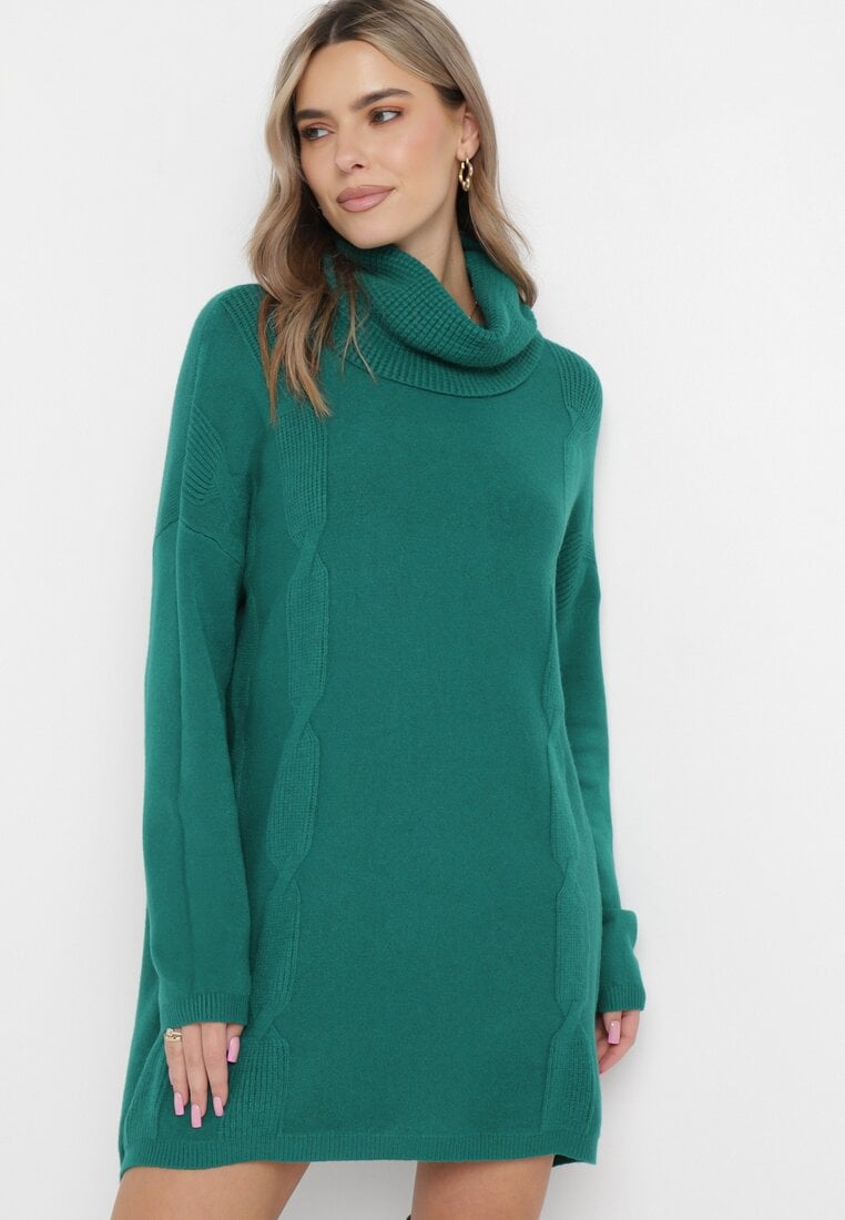 Pulover pe gât Verde închis
