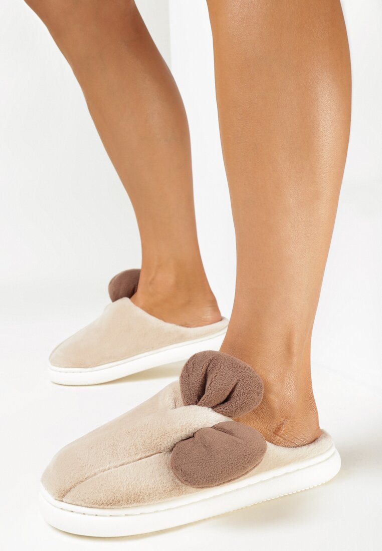Papuci de casă Bej