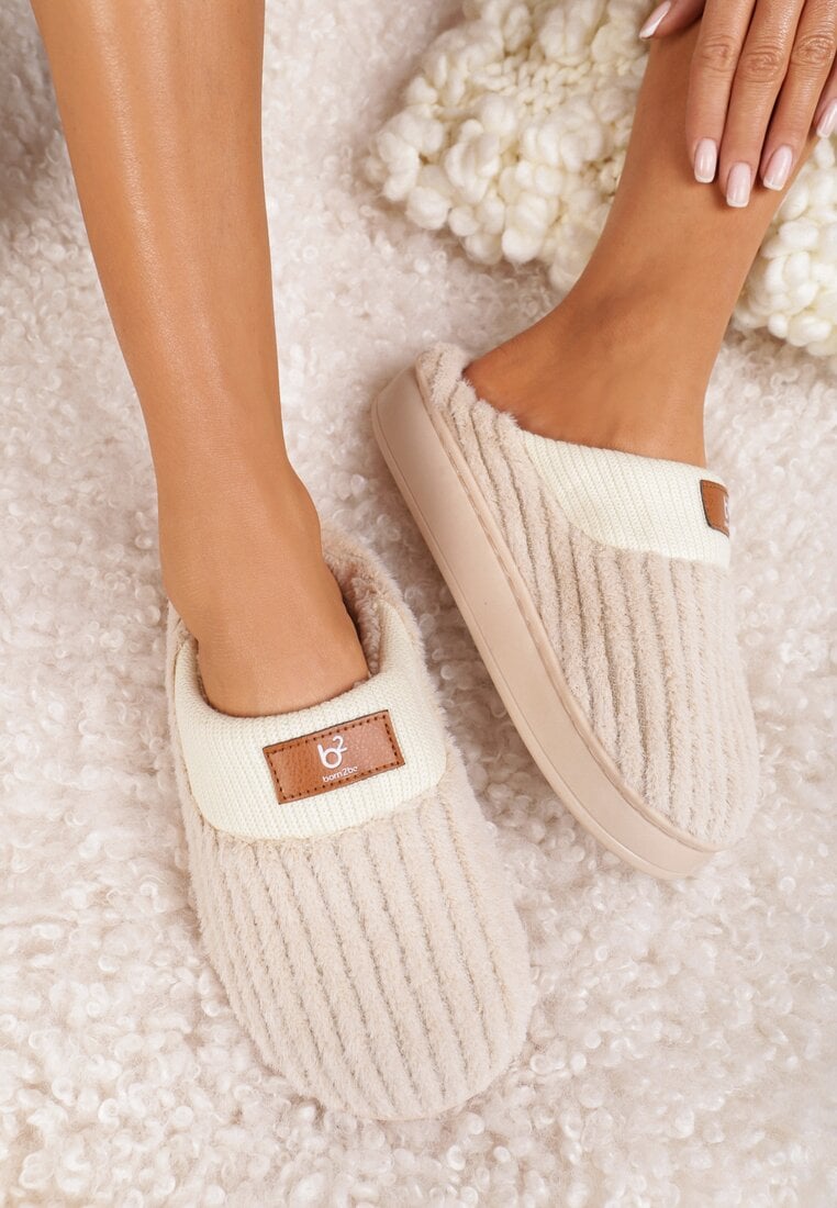 Papuci de casă Bej
