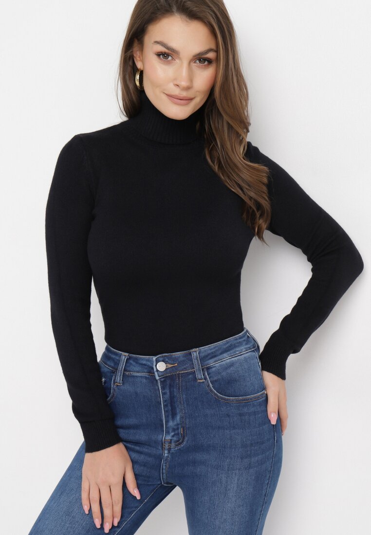 Pulover pe gât Negru