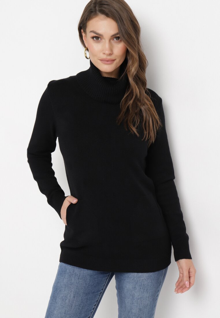 Pulover pe gât Negru