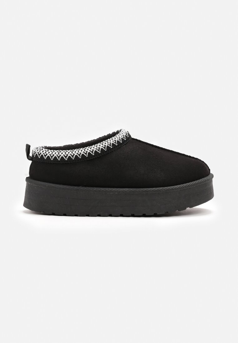 Ghete de zăpadă Negre Slip-on Căptușite cu tijă joasă Genixa