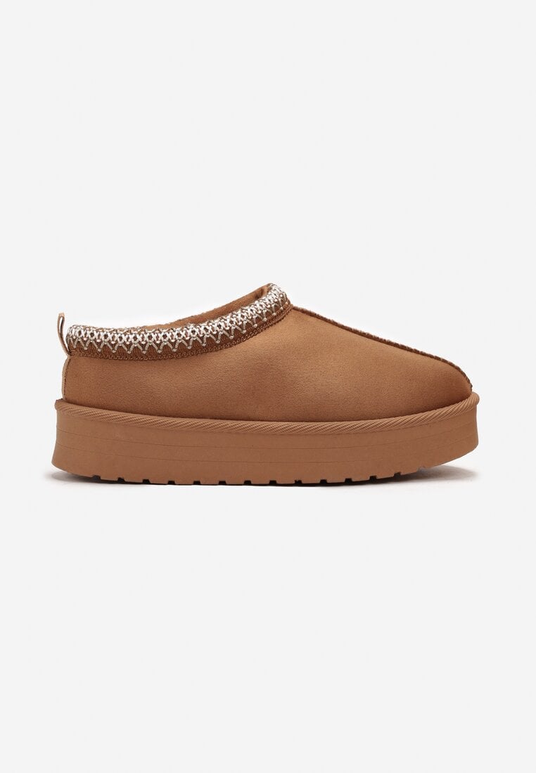 Cizme de zăpadă maro slip-on izolate termic cu carâmb scurt Genixa