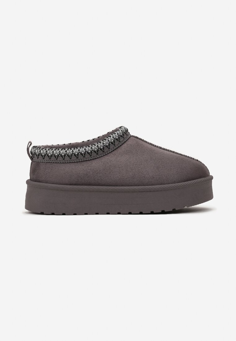 Cizme de zăpadă Gri Slip-on Căptușite cu carâmb scurt Genixa
