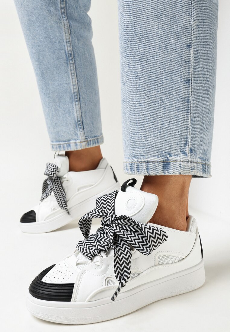 Sneakers Alb cu negru