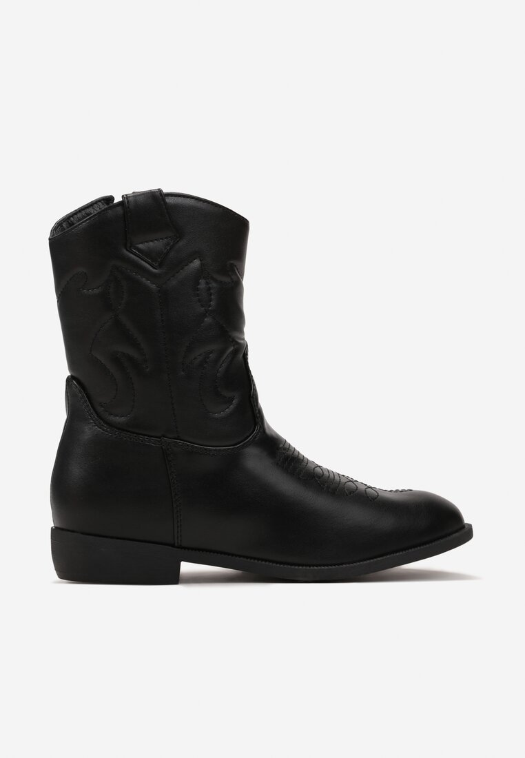 Botine Negre Cowboy cu Cusături Blenikava