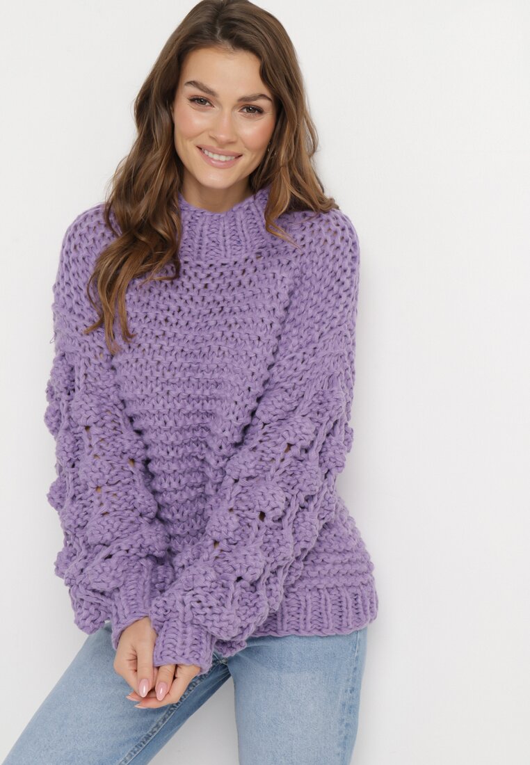 Pulover pe gât Mov