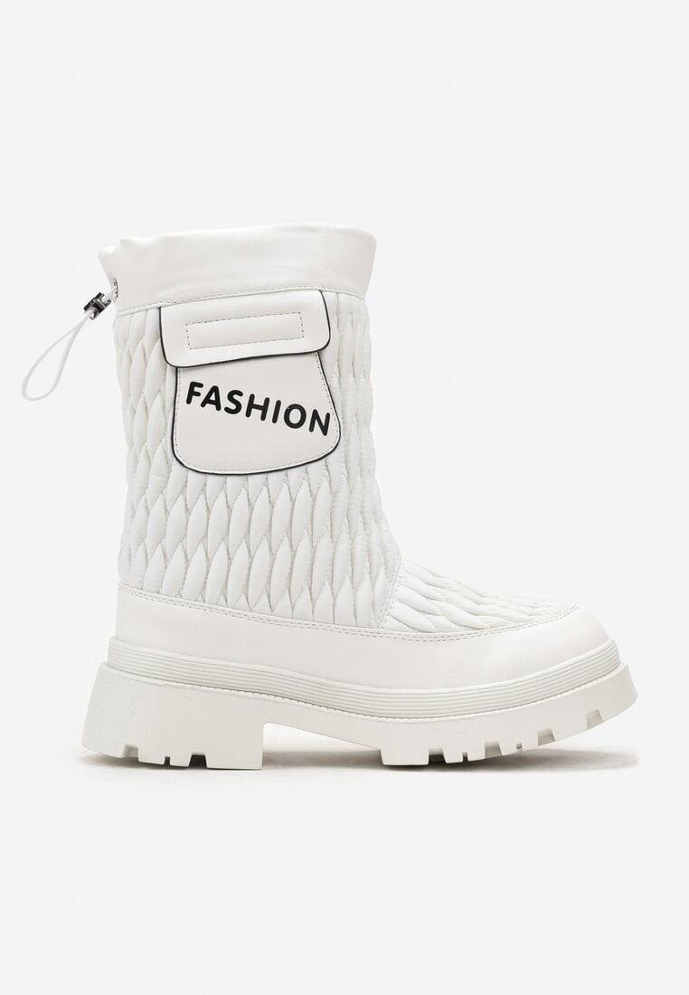 Cizme de zăpadă albe cu talpă groasă cu cusături Isong