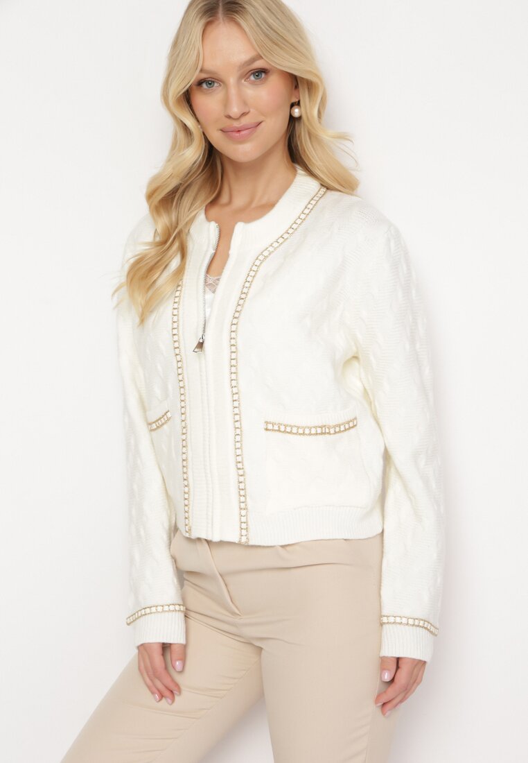 Cardigan Alb