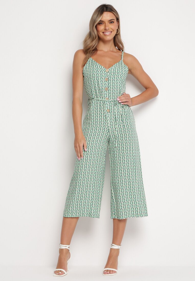 Salopetă Verde deschis trei sferturi cu bretele Bellacina