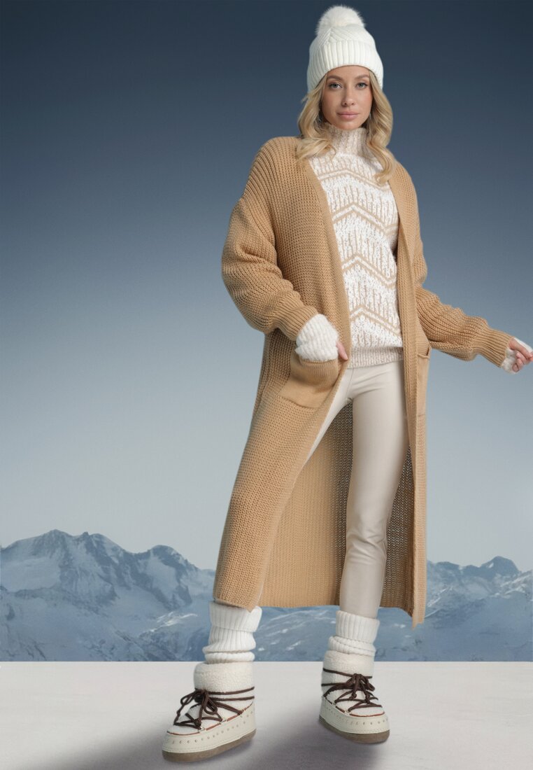 Cardigan Lung Maro cu croială lejeră Mostiura