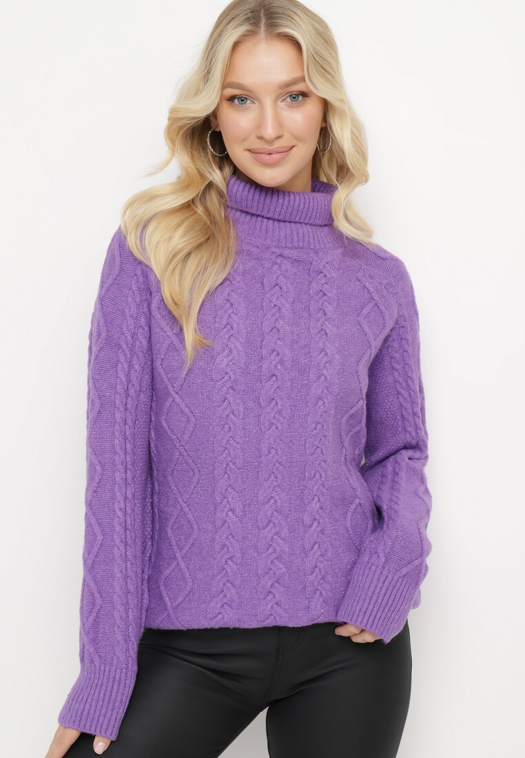 Pulover pe gât Mov închis
