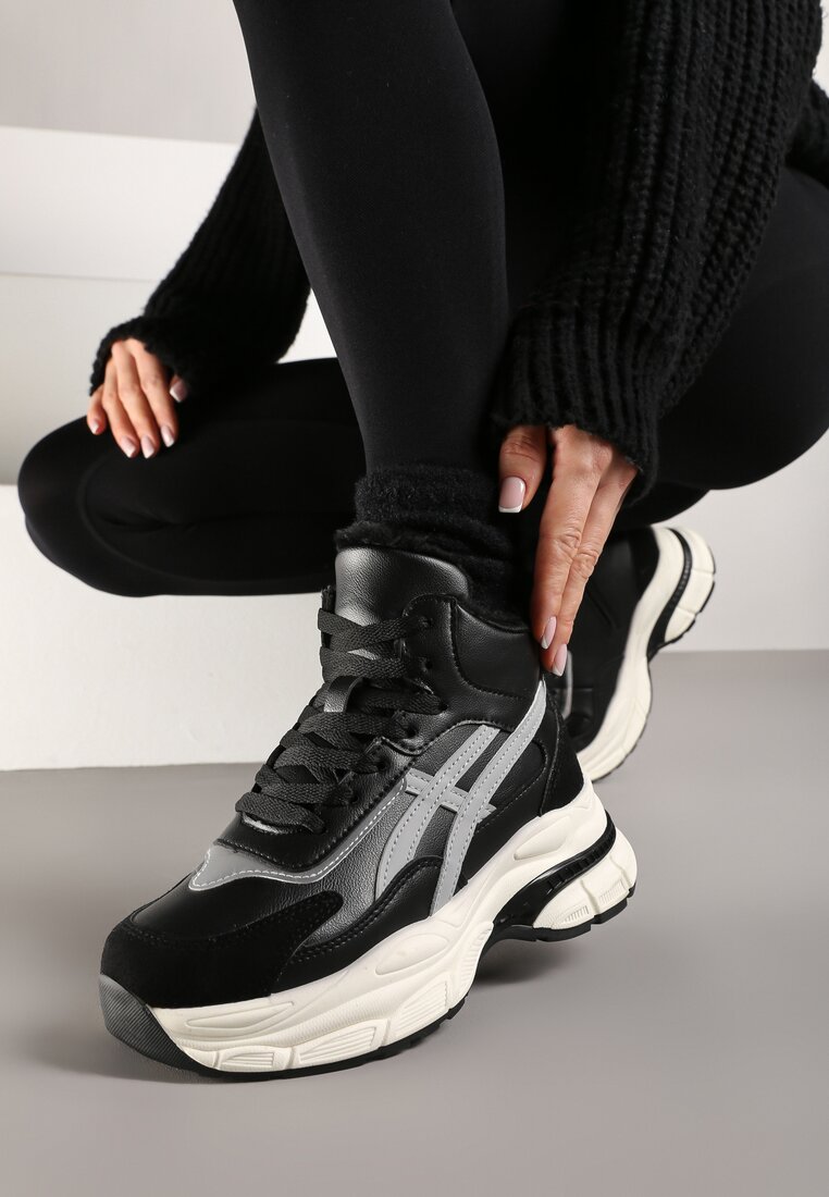 Sneakers Negre peste gleznă cu platformă Eloriane