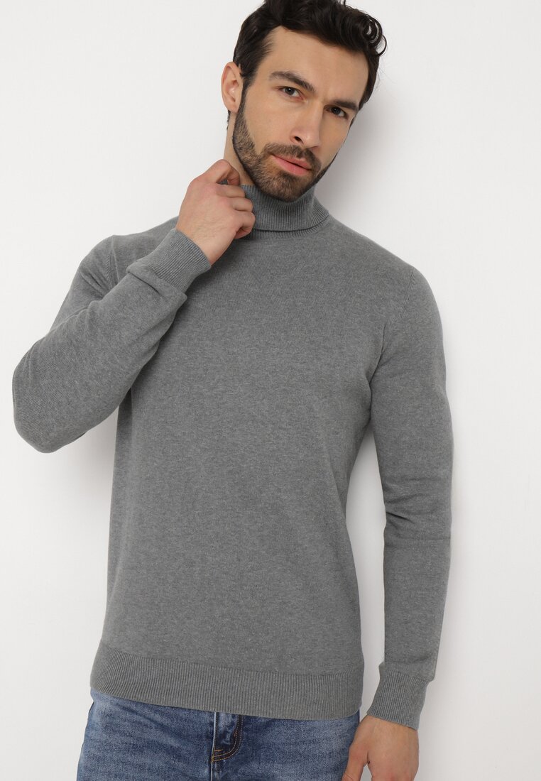 Pulover pe gât Gri