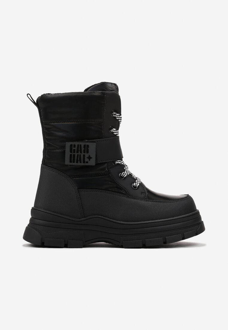 Cizme de zăpadă Negre cu Talpă Groasă cu Velcro Willandra